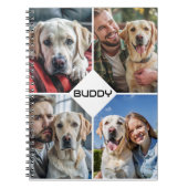 Aangepaste Hond Fotocollage Huisdier Notitieboek (Voorkant)