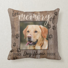 Aangepaste Hond Gedenkteken Rustieke Hout Look Kussen