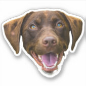 Aangepaste Hond Gezicht Sticker, Hondenliefhebber  Sticker (Voorkant)