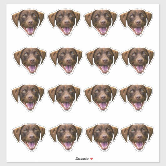 Aangepaste Hond Gezicht Sticker, Hondenliefhebber Sticker (Vel)
