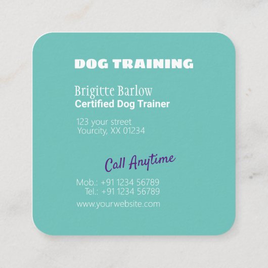 Aangepaste hond graffiti stijl achtergrond vierkante visitekaartje (Achterkant)