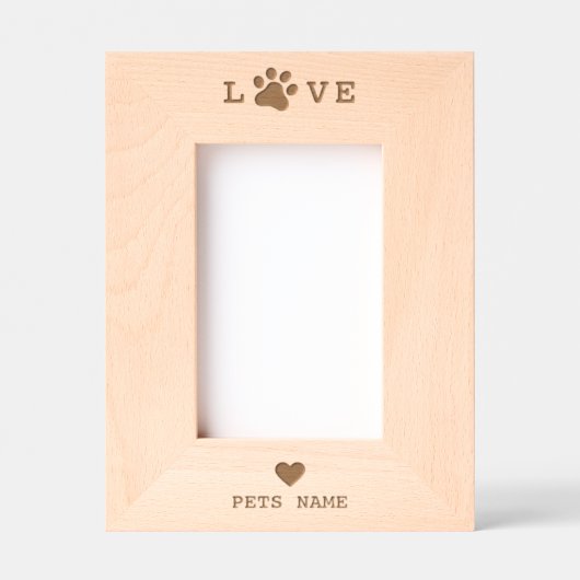 Aangepaste Hond Huisdier Love Paw Aangepaste gegra Gegraveerde Lijstjes (Voorkant)