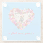 Aangepaste Hond, Kat, Huisdier Foto Vaderdag Roos Glazen Onderzetter (Achterkant)