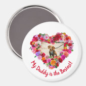 Aangepaste Hond, Kat, Huisdier Foto Vaderdag Roos  Magneet (Voorkant / Achterkant)