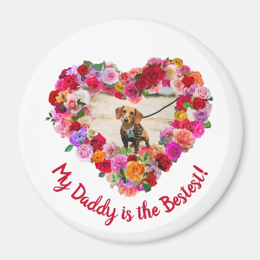 Aangepaste Hond, Kat, Huisdier Foto Vaderdag Roos Magneet (Voorkant)