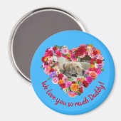 Aangepaste Hond, Kat, Huisdier Foto Vaderdag Roos  Magneet (Voorkant / Achterkant)