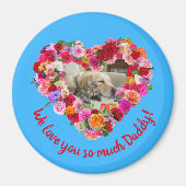 Aangepaste Hond, Kat, Huisdier Foto Vaderdag Roos  Magneet (Voorkant)