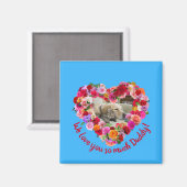 Aangepaste Hond, Kat, Huisdier Foto Vaderdag Roos Magneet (Voorkant / Achterkant)