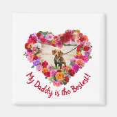 Aangepaste Hond, Kat, Huisdier Foto Vaderdag Roos Magneet (Voorkant)