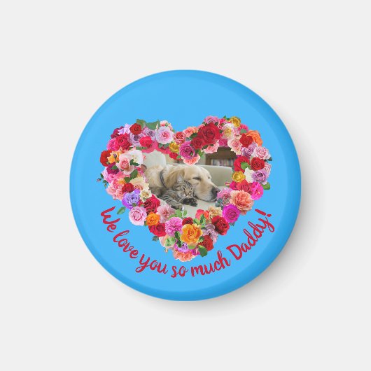 Aangepaste Hond, Kat, Huisdier Foto Vaderdag Roos Magneet (Voorkant)