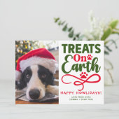 Aangepaste Hond Kerstfoto Gepersonaliseerd Afbeeld Feestdagenkaart (Staand voorkant)