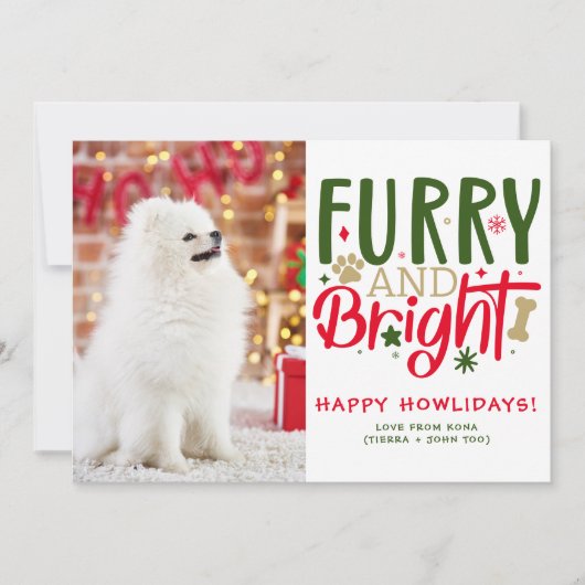 Aangepaste Hond Kerstfoto Gepersonaliseerd Afbeeld Feestdagenkaart (Voorkant)