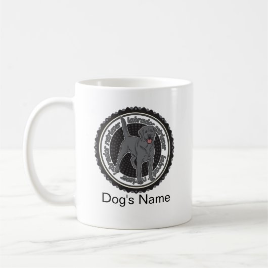 Aangepaste hond Labrador Retriever met naam Koffiemok (Links)