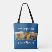 Aangepaste hond maanblauw fotocollage tote bag (Achterkant)
