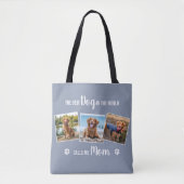 Aangepaste hond Mam Gray Foto Collage Tote Bag (Voorkant)