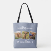 Aangepaste hond Mam Gray Foto Collage Tote Bag (Achterkant)