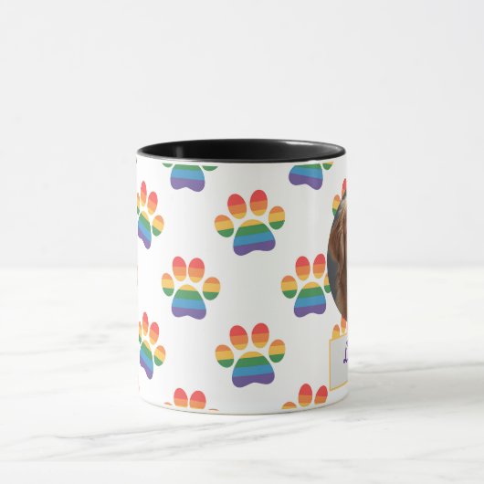 Aangepaste Hond Mam, Hond Pap, Personaliseer Gift Mok (Midden)