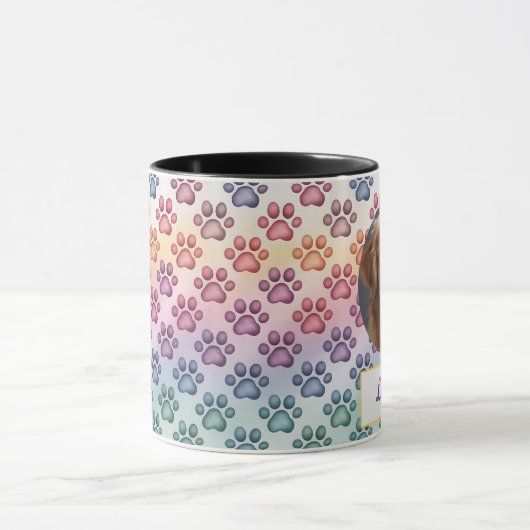 Aangepaste Hond Mam, Hond Pap, Personaliseer Gift Mok (Midden)