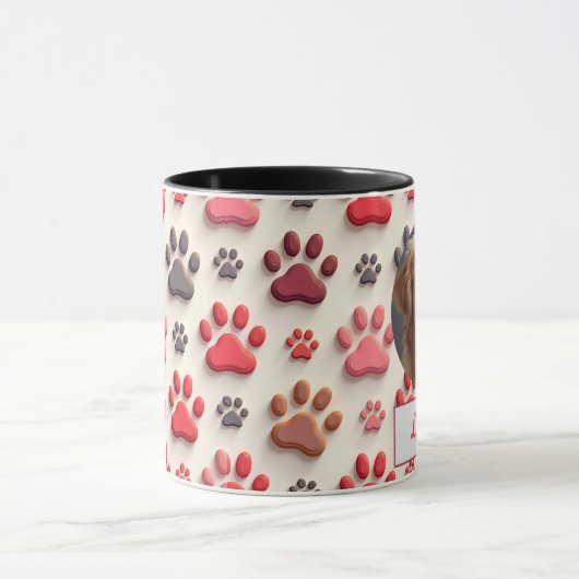 Aangepaste Hond Mam, Hond Pap, Personaliseer Gift Mok (Midden)