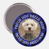 Aangepaste hond Mam Pap Foto Lijst Blauw en Zwart  Magneet (Voorkant / Achterkant)