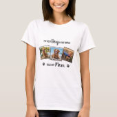 Aangepaste hond Mam Witte Foto Collage T-shirt (Voorkant)