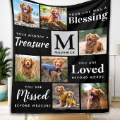 Aangepaste hond Memorial Pet Loss 7 Foto Collage Fleece Deken