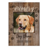 Aangepaste hond Memorial Rustic Wood Kijk uit naar (Voorkant)