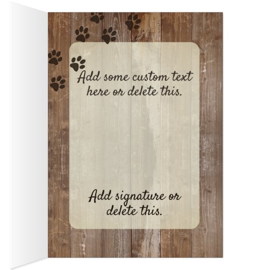 Aangepaste hond Memorial Rustic Wood Kijk uit naar (Binnen (Rechts))