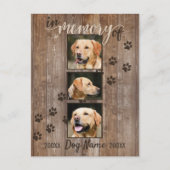 Aangepaste hond Memorial Rustic Wood Kijk uit naar Briefkaart (Voorkant)