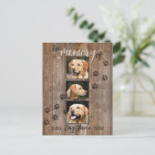 Aangepaste hond Memorial Rustic Wood Kijk uit naar Briefkaart (Staand voorkant)