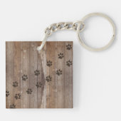 Aangepaste hond Memorial Rustic Wood Kijk uit naar Sleutelhanger (Achterkant)