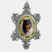 Aangepaste hond Memorial u verfdrukken achterliet Tin Sneeuwvlok Ornament (Links)