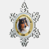 Aangepaste hond Memorial u verfdrukken achterliet Tin Sneeuwvlok Ornament (Rechts)