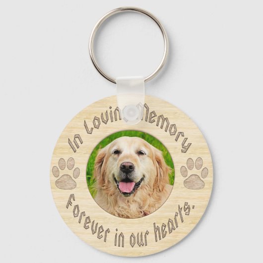 Aangepaste hond Memorial Voeg foto toe Sleutelhanger (Voorkant)