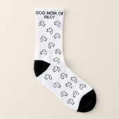 Aangepaste hond met Dog's naam Cute Hand Drawn Dog Sokken (Rechts - buiten)