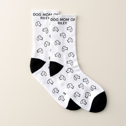 Aangepaste hond met Dog's naam Cute Hand Drawn Dog Sokken (Paar)