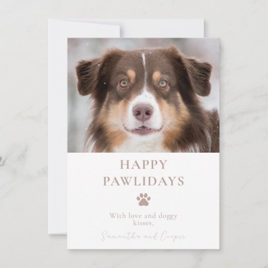 Aangepaste hond met kerstmis feestdagenkaart (Voorkant)