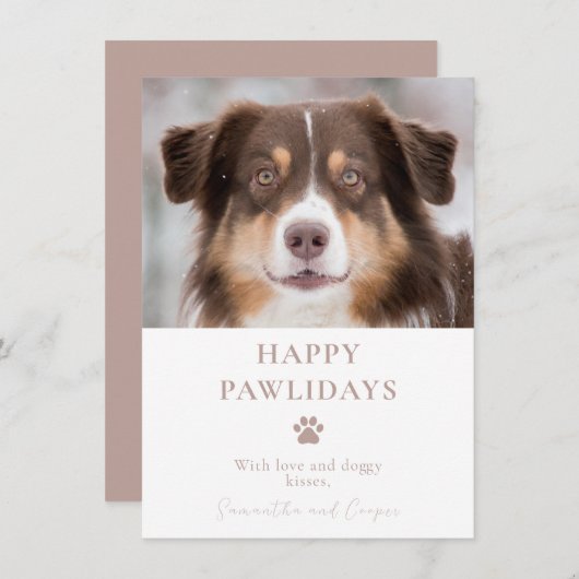 Aangepaste hond met kerstmis feestdagenkaart (Voorkant / Achterkant)