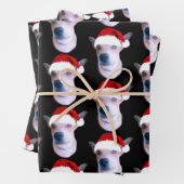 Aangepaste hond met kerstmis inpakpapier vel (In situ)