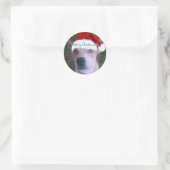Aangepaste hond met kerstmis ronde sticker (Tas)