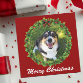 Aangepaste hond met prettige kerstmis feestdagenkaart