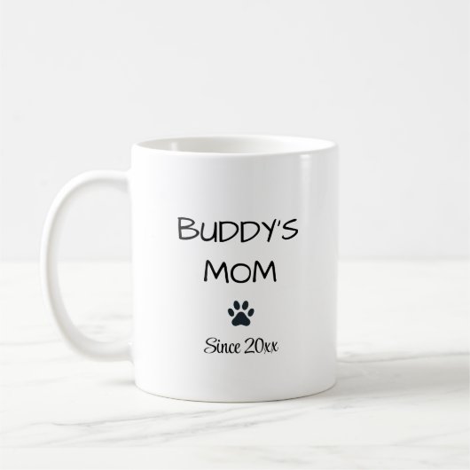 Aangepaste hond moeder met poot koffiemok (Links)