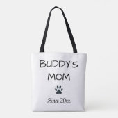Aangepaste hond moeder met poot tote bag (Achterkant)