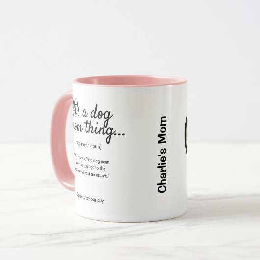 Aangepaste hond op moederdag Foto 2-zijdig Mok (Voorkant links)