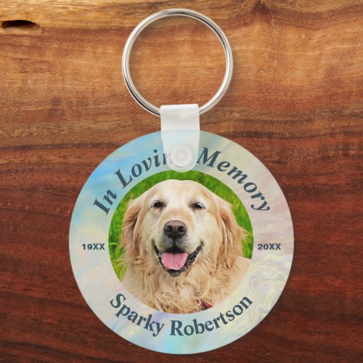 Aangepaste hond Opal gekleurd Sleutelhanger (Voorkant)