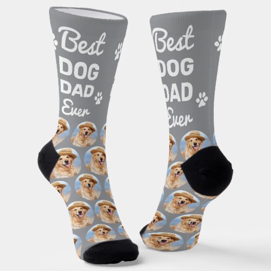 Aangepaste HOND PAPA Gepersonaliseerde Leuke Nieuw Sokken (Gebogen)