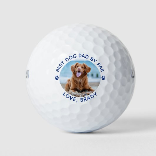 Aangepaste hond papa moderne huisdier foto geperso golfballen (Voorkant)