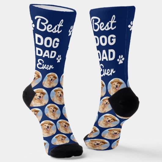 Aangepaste HOND PAPA Persoonlijk Leuke Patroon Hui Sokken (Gebogen)