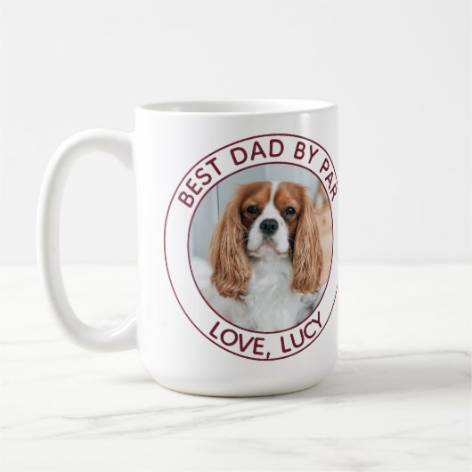 Aangepaste hond papa rood wit foto koffiemok (Links)