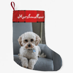 Aangepaste hond Pet Red Flannel Holiday Kleine Kerstsok